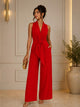 TCS2988 - Front-Tie Wide Leg Jumpsuit