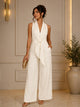 TCS2988 - Front-Tie Wide Leg Jumpsuit