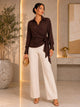 TM405-1 - Elegant Wrap Tie Blouse