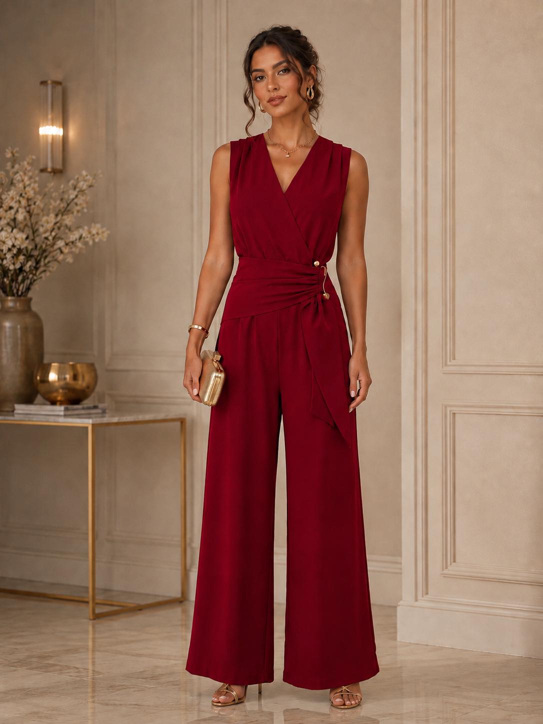 TCS2987 - Modern Muse Wrap Front Jumpsuit
