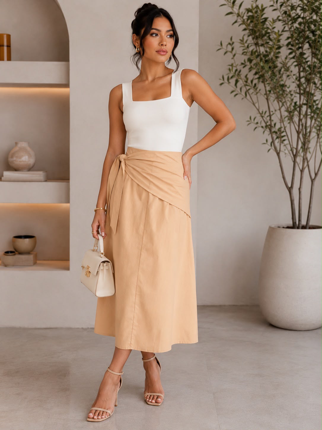 TCS3073 - Wrap Midi Skirt