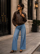 TCS3080 - Faux Leather Bomber Jacket