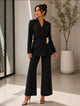 TCS3107 - Wrap Blazer Top & Straight-Leg Pant Set