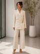 TCS3107 - Wrap Blazer Top & Straight-Leg Pant Set