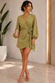 TCS3119 - Autumn Elegance Wrap Mini Dress