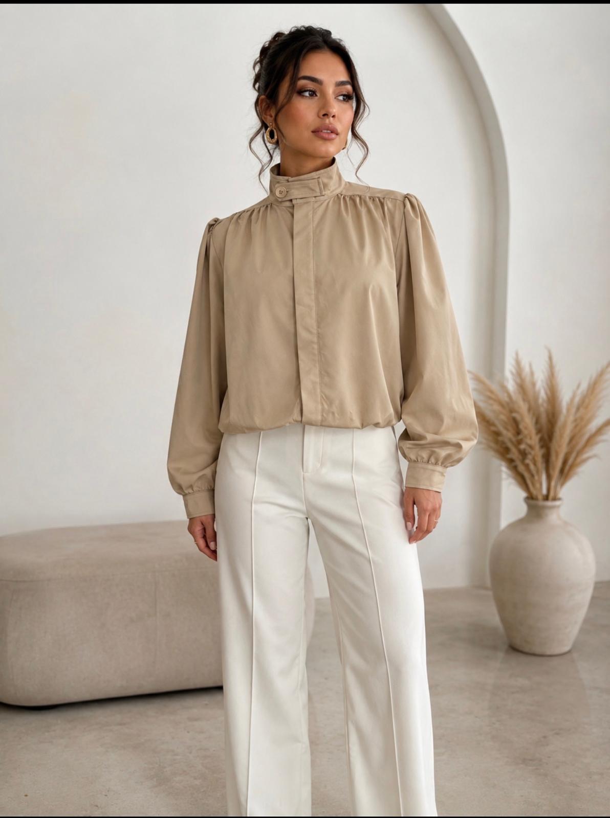 TCS3134 - Sophisticated High-Neck Bomber Jacket
