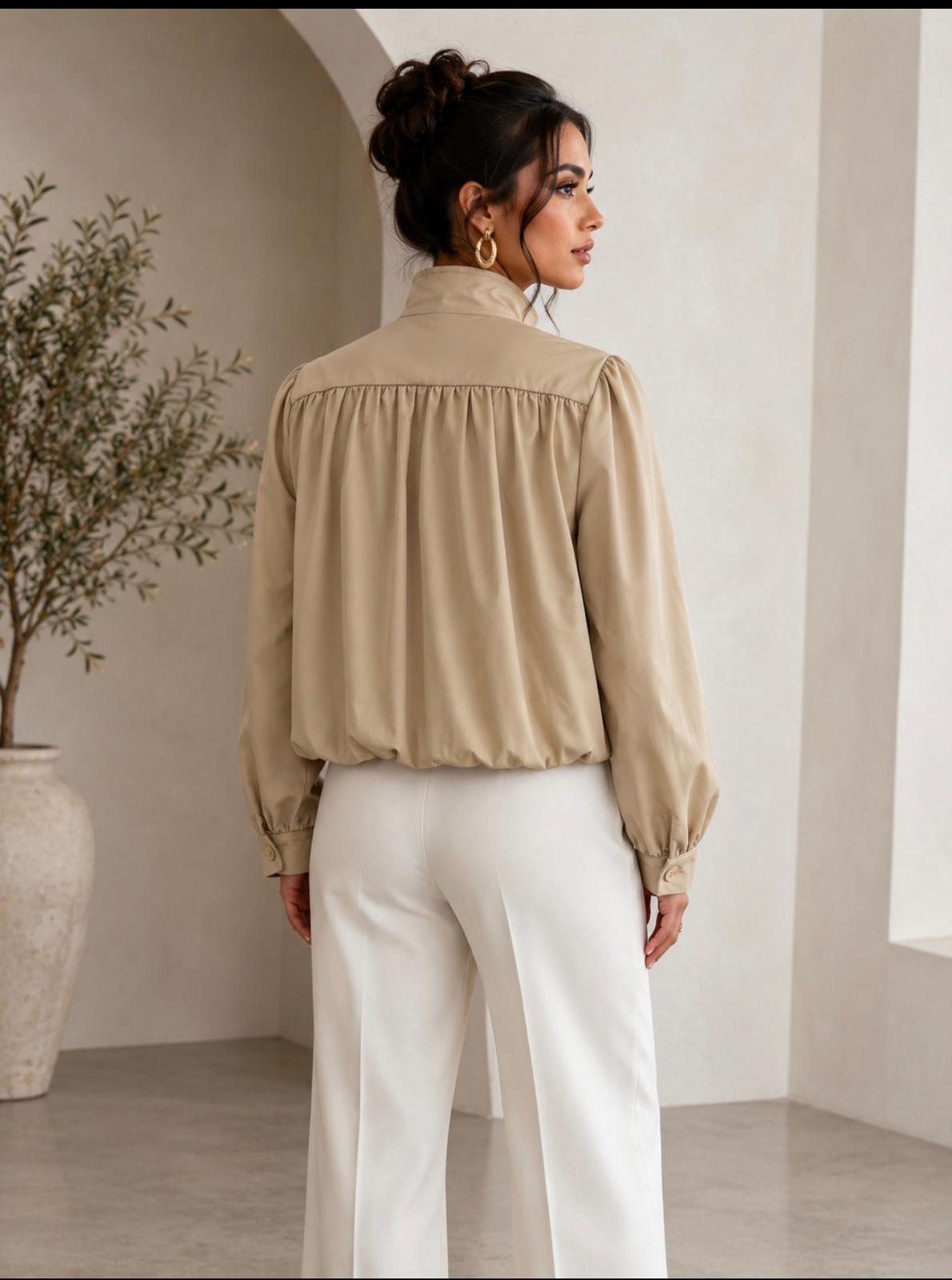 TCS3134 - Sophisticated High-Neck Bomber Jacket