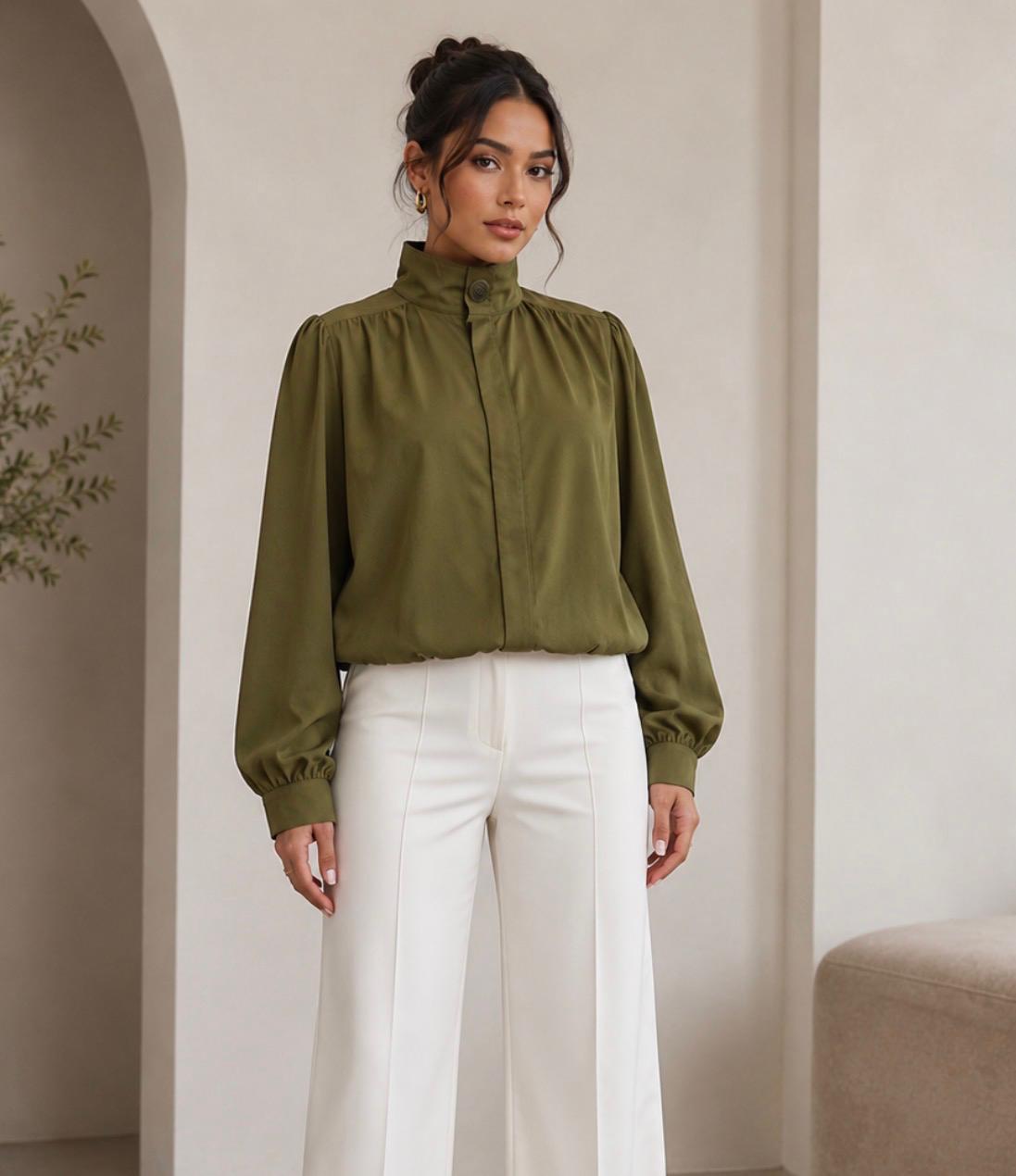 TCS3134 - Sophisticated High-Neck Bomber Jacket