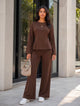 TCS3117 - Contoured Top & Wide-Leg Pants Set