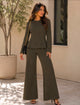 TCS3117 - Contoured Top & Wide-Leg Pants Set