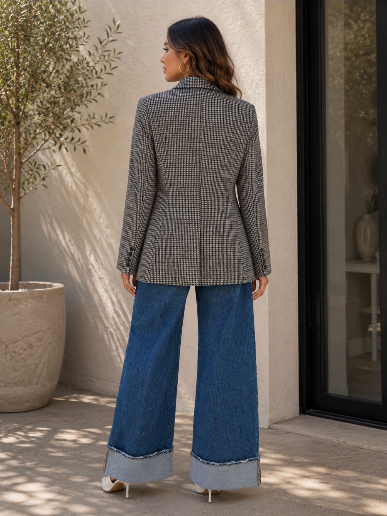 TCS3129 - Classic Textured Single-Button Blazer