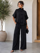 TM482 - Toggle Zip-Up Wide Leg Pant Set