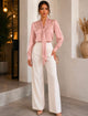 TM443 - Satin Tie-Neck Blouse