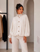 TM524 - High-Neck Button-Front Blouson Jacket