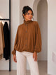 TM524 - High-Neck Button-Front Blouson Jacket