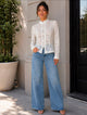 TCS 3122 - Floral Lace Mandarin Collar Blouse