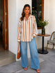 TM 534 - Striped Button-Down Blouse