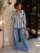 TM 534 - Striped Button-Down Blouse