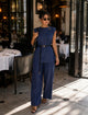 TM 512 - Belted Sleeveless Top & Wide-Leg Pants Set