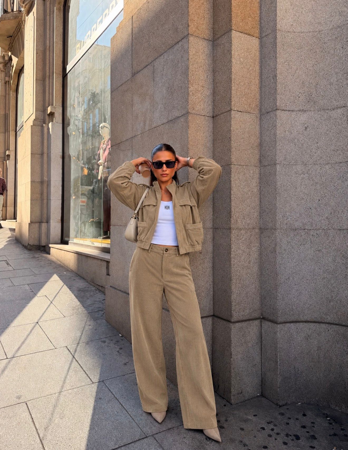 TM 521 - Corduroy Utility Jacket & Wide-Leg Pant Set