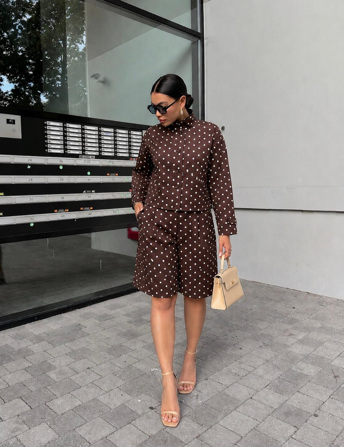 TCS 3163 -  Polka-Dot Jacket & Bermuda Shorts Set