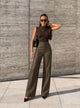 TCS 3177 - High-Rise PU Wide-Leg Pants