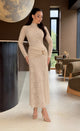 TM 461 - Elegant Ruched Lace Maxi Dress