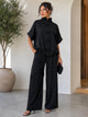 TM 482 - Toggle Zip-Up Wide Leg Pant Set