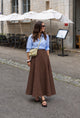 TM 608 - High-Waisted Paneled Midi Skirt