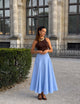 TM 608 - High-Waisted Paneled Midi Skirt