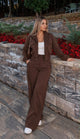 TM 499 - Cropped Utility Jacket & Wide-Leg Pants Set