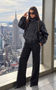 TCS 3143 L - High-Neck Faux Leather Moto Jacket