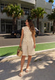 TCS 3227 - Floral Lace Mandarin Collar Top & Bermuda Shorts Set