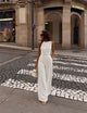 TCS 3228 - Draped-Neck Belted Wide-Leg Jumpsuit