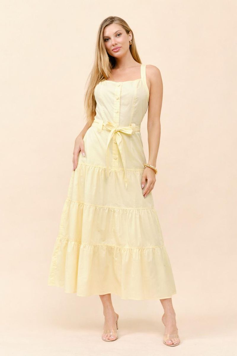 TCS2195S- Sleeveless Maxi Dress with Belt/ Pre-packed: S(2) – M(2) – L(2) – 6pcs